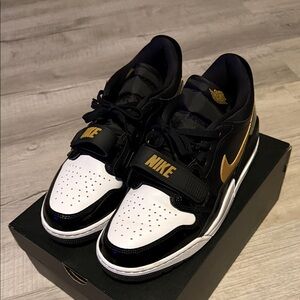 Nike Legacy 312 Sneakers in Black, White, and Gold